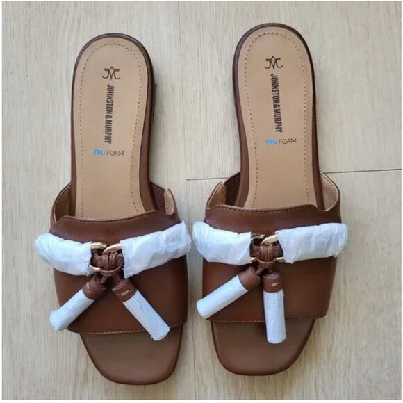 Johnston & Murphy Lilly Chain Leather Slide Slippers Size 7.5 - Picture 8 of 9